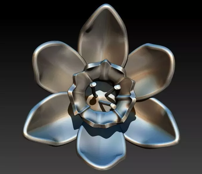 March Jonquil Flower of the Month charm Pendant 3D print model_8