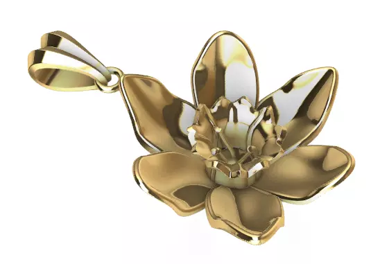 March Jonquil Flower of the Month charm Pendant 3D print model_0