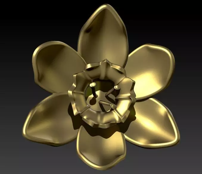 March Jonquil Flower of the Month charm Pendant 3D print model_1