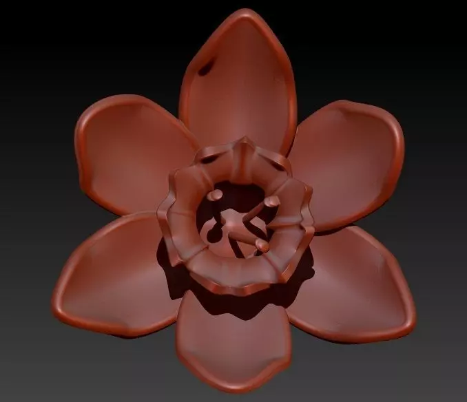 March Jonquil Flower of the Month charm Pendant 3D print model_3