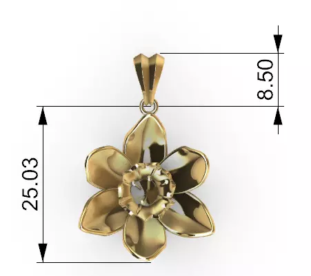 March Jonquil Flower of the Month charm Pendant 3D print model_11