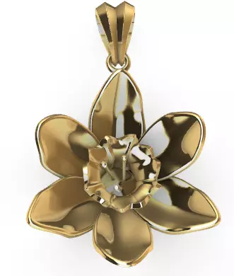 March Jonquil Flower of the Month charm Pendant 3D print model_6