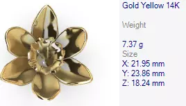 March Jonquil Flower of the Month charm Pendant 3D print model_16