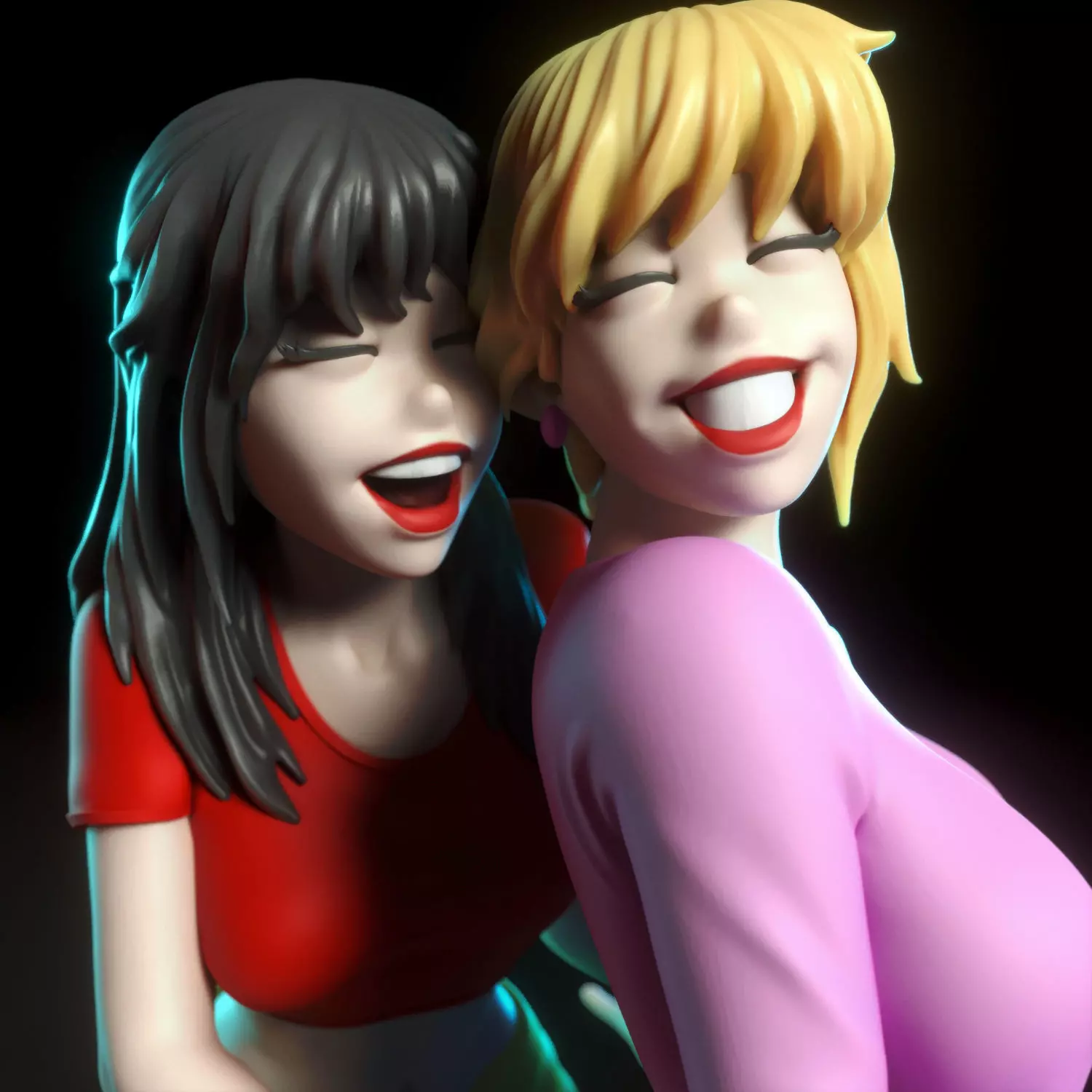Betty and Veronica from Archie comics 3D print model_8