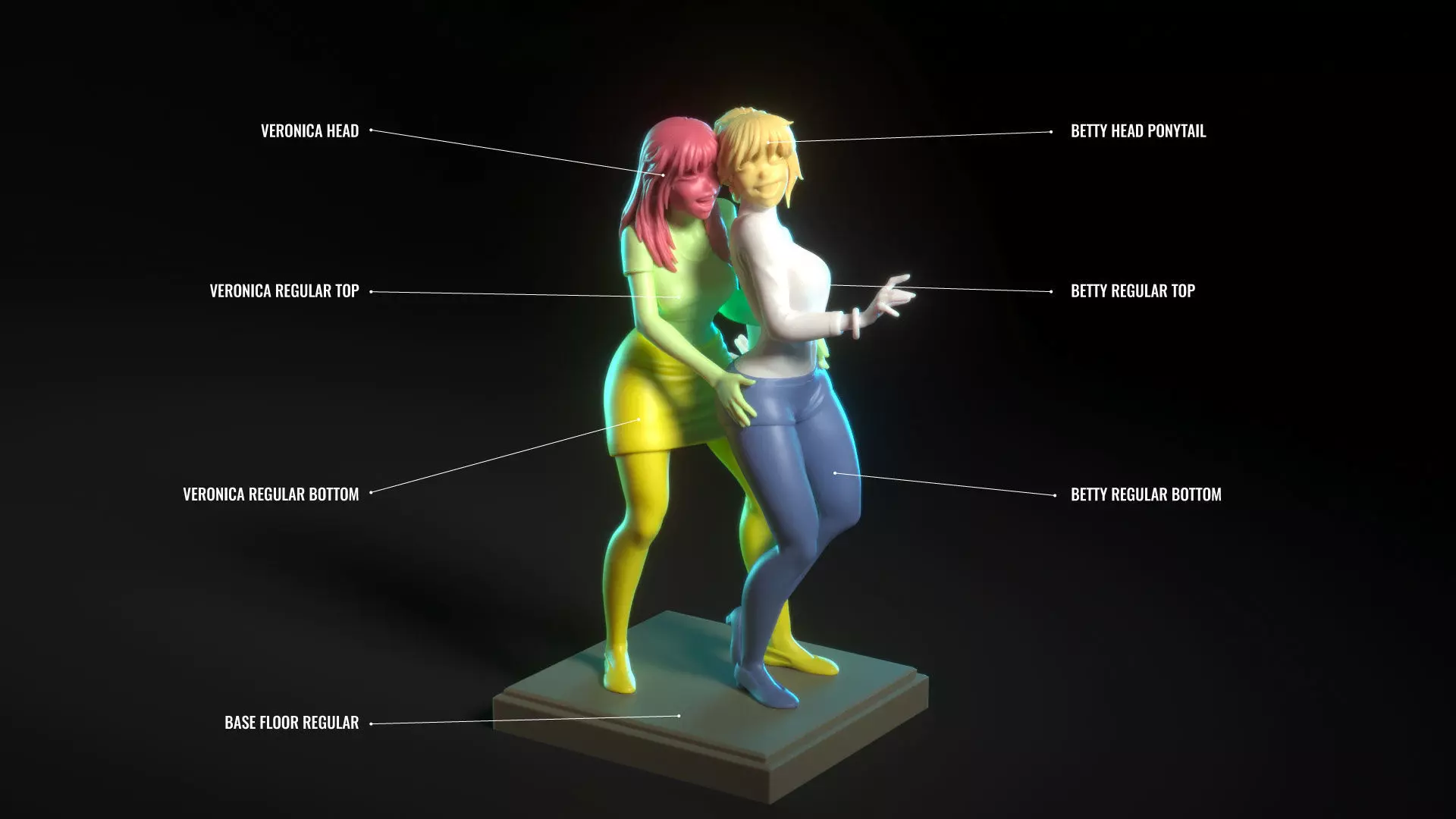 Betty and Veronica from Archie comics 3D print model_19