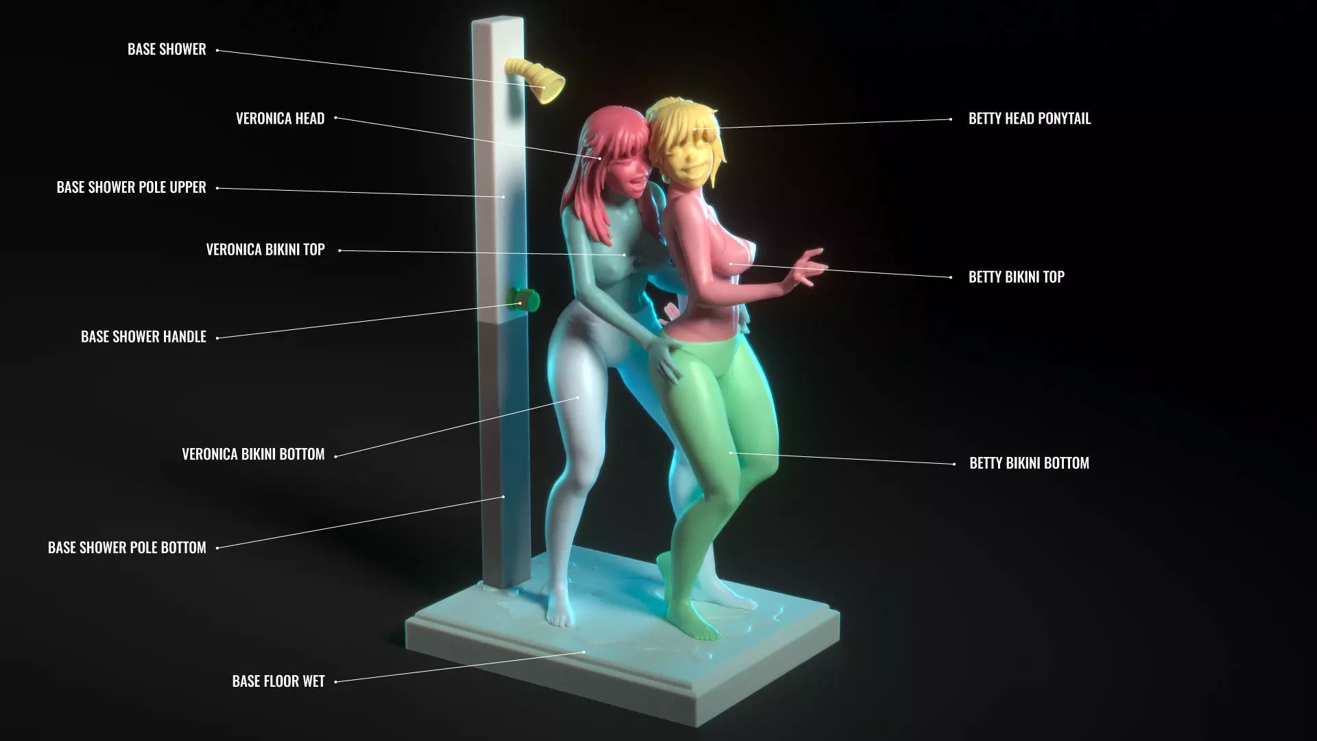 Betty and Veronica from Archie comics 3D print model_20