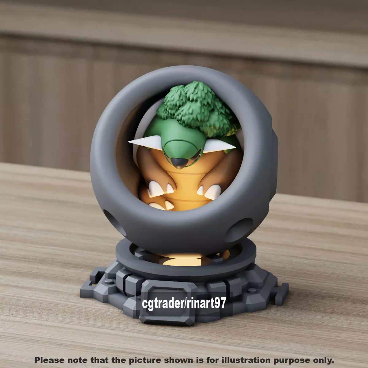 Torterra in healing machine pods from pokemon 3D print model_5