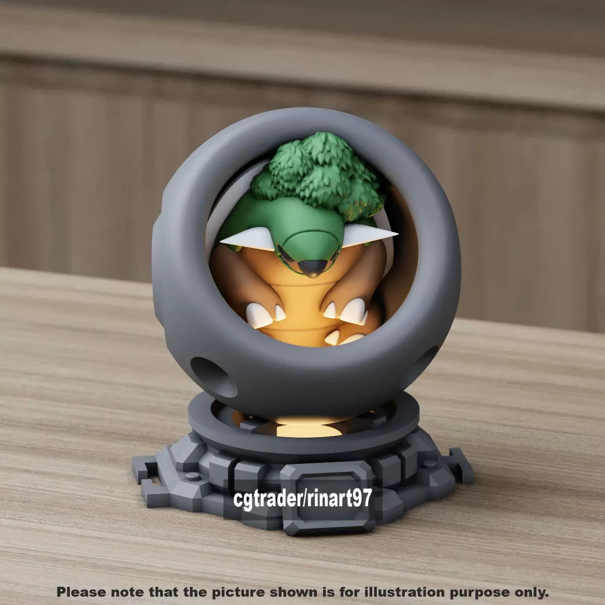 Torterra in healing machine pods from pokemon 3D print model_7