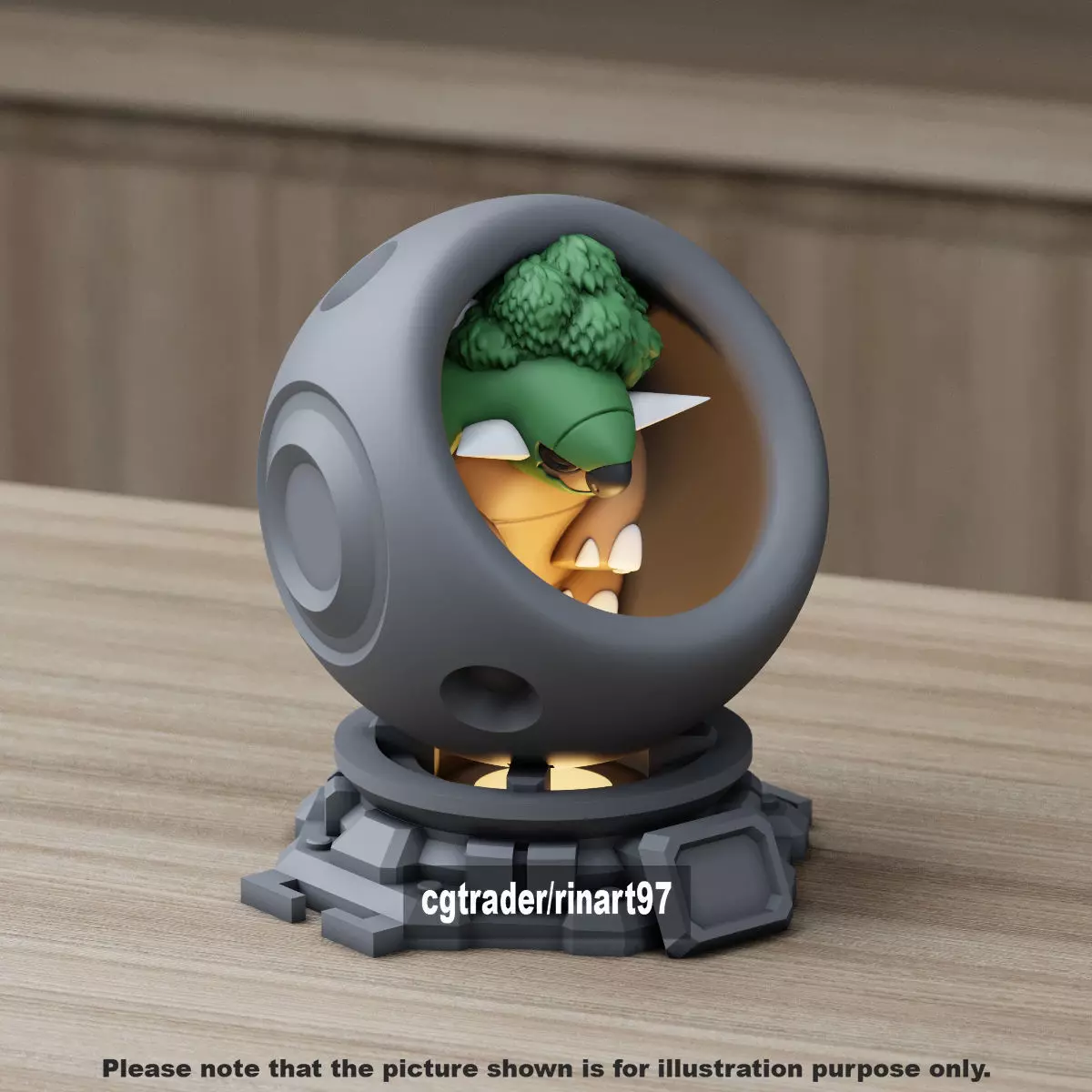 Torterra in healing machine pods from pokemon 3D print model_10