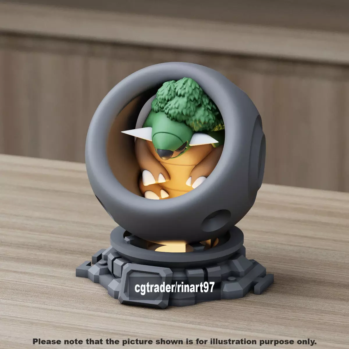 Torterra in healing machine pods from pokemon 3D print model_0