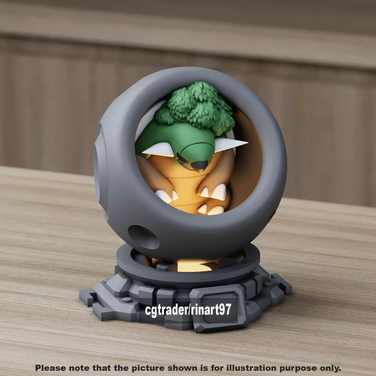 Torterra in healing machine pods from pokemon 3D print model_8