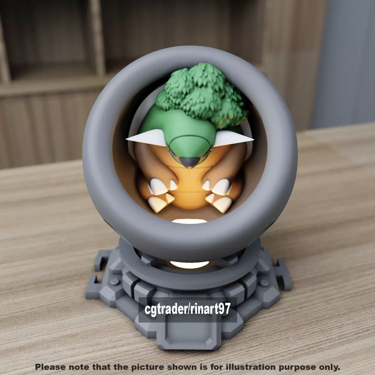 Torterra in healing machine pods from pokemon 3D print model_2