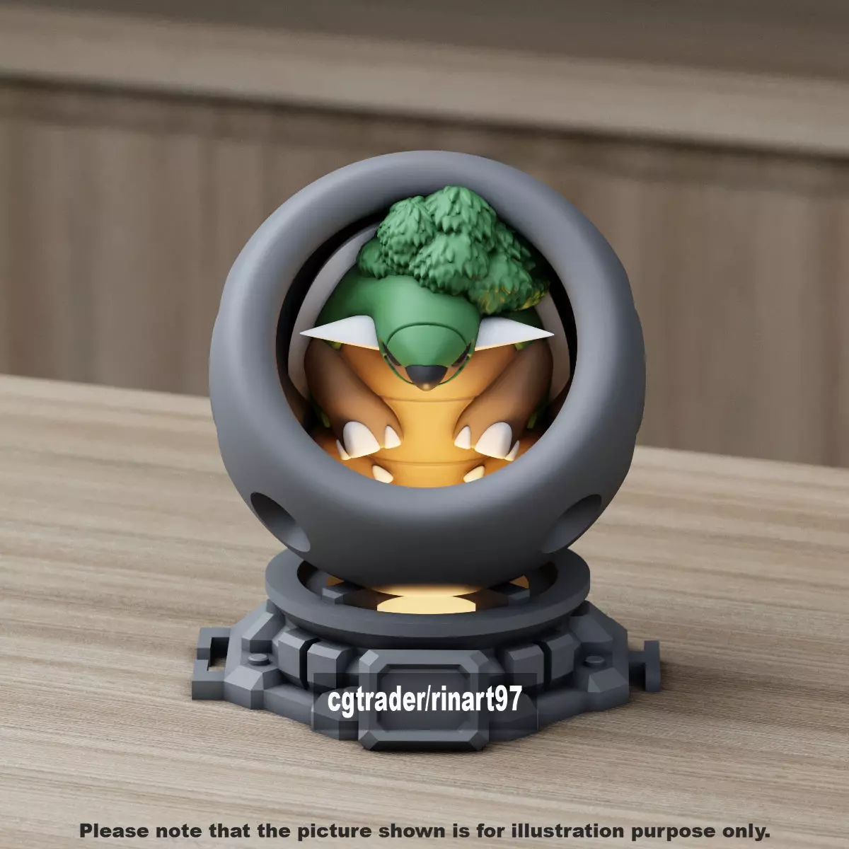 Torterra in healing machine pods from pokemon 3D print model_6