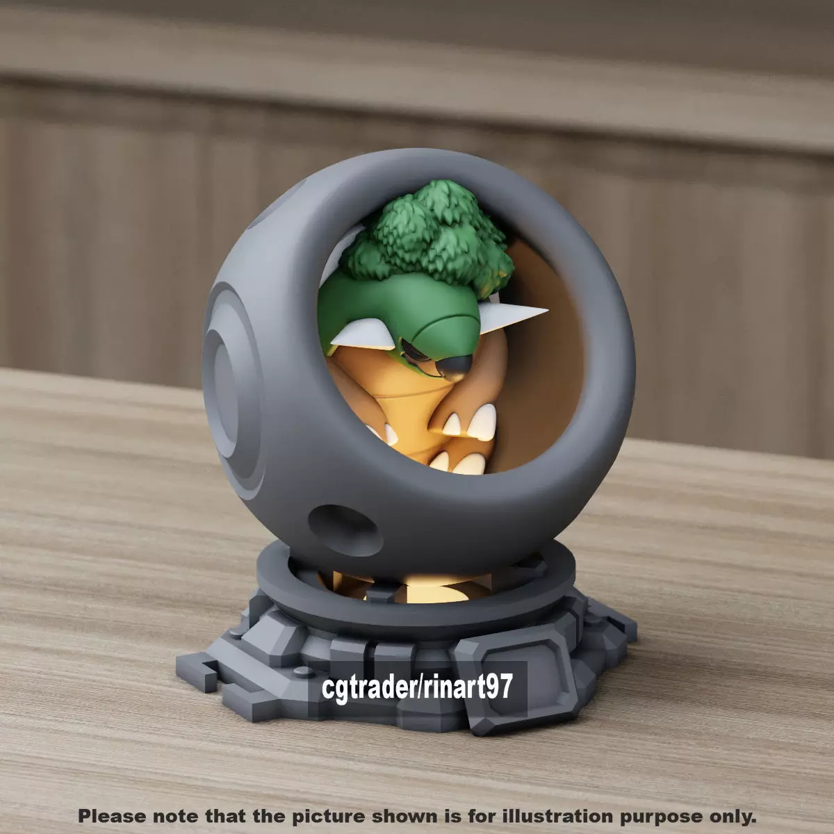 Torterra in healing machine pods from pokemon 3D print model_9