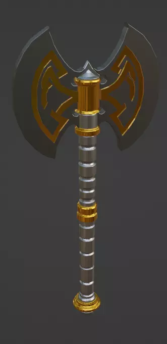 2 axes Low-poly 3D model_2