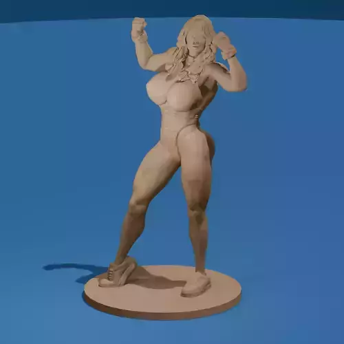 Powerfully Built Beauty Muscular Woman Posing 3D print model