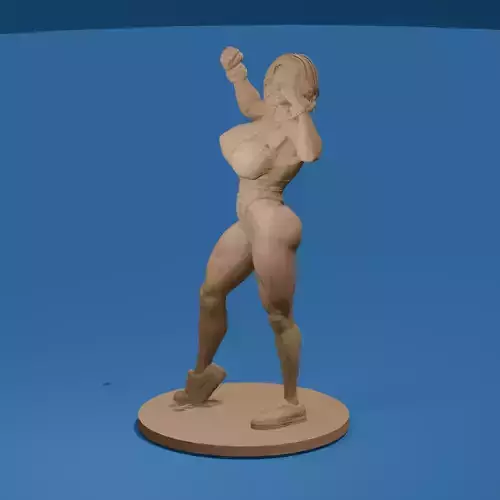 Powerfully Built Beauty Muscular Woman Posing