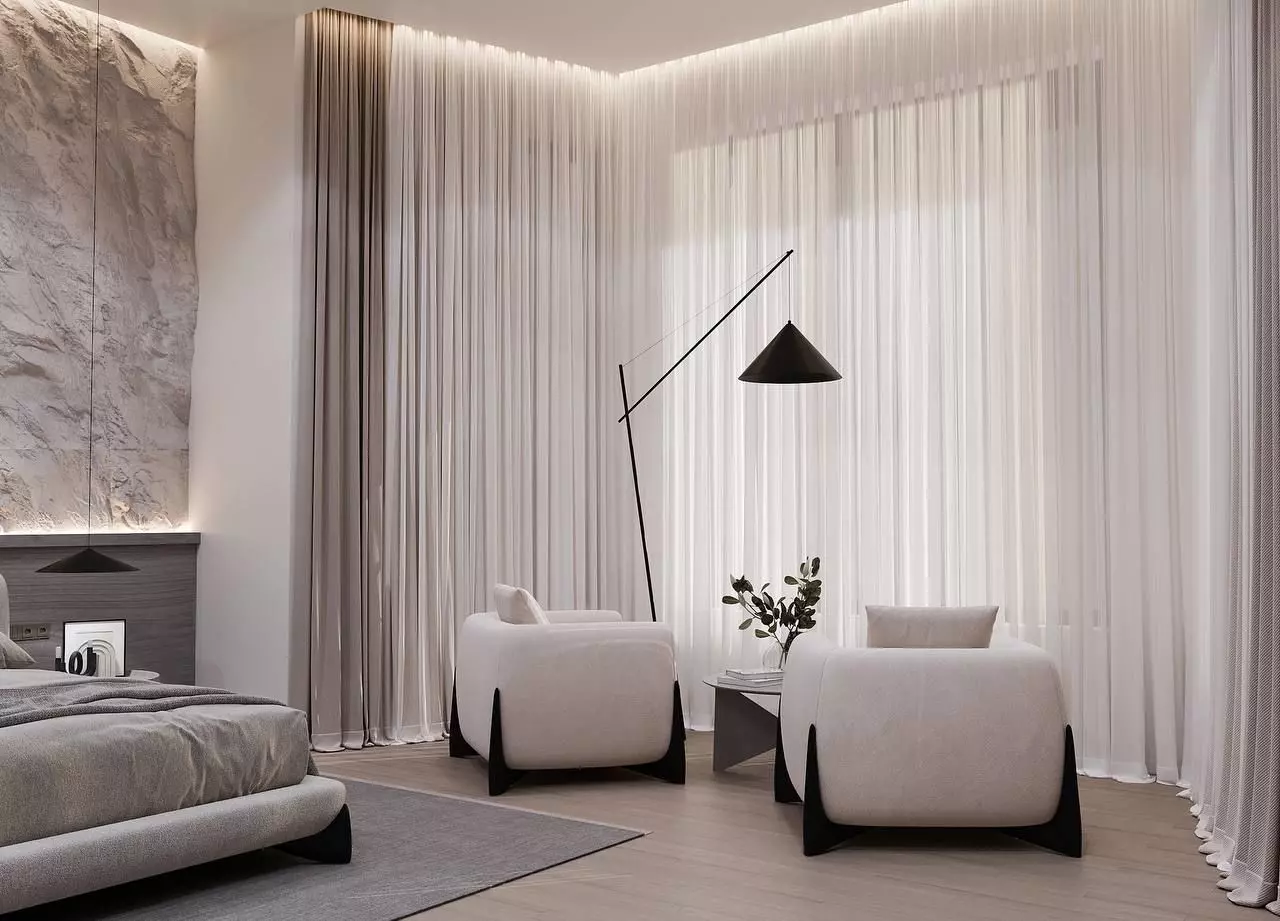 Modern Minimalist Bedroom 3D model_2