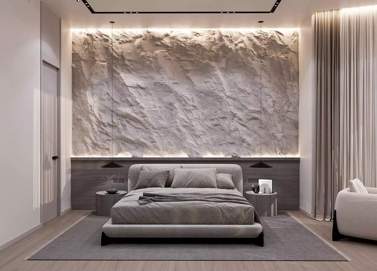 Modern Minimalist Bedroom 3D model_0