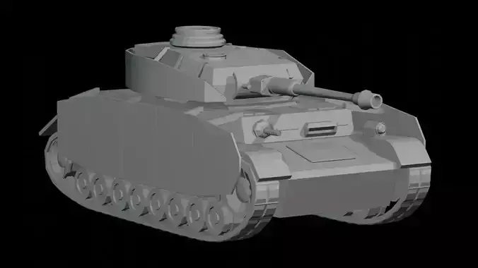 3D PRINT PANZER 4 - PzKpfw IV - WW2 Tank Low poly 3D model