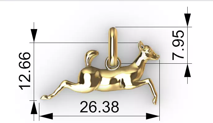 Deer Calf Fawn Animal Pendant Jewelry 3D print model_15