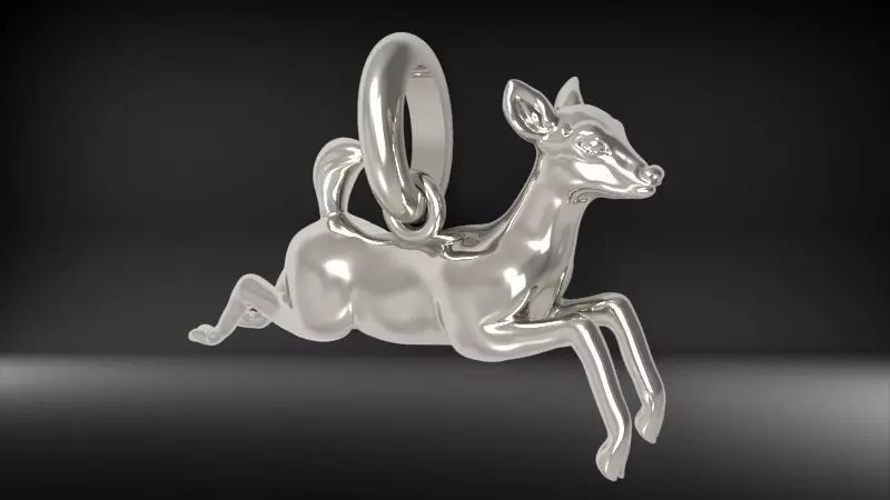 Deer Calf Fawn Animal Pendant Jewelry 3D print model_11