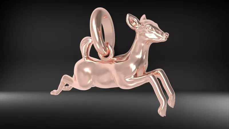 Deer Calf Fawn Animal Pendant Jewelry 3D print model_14