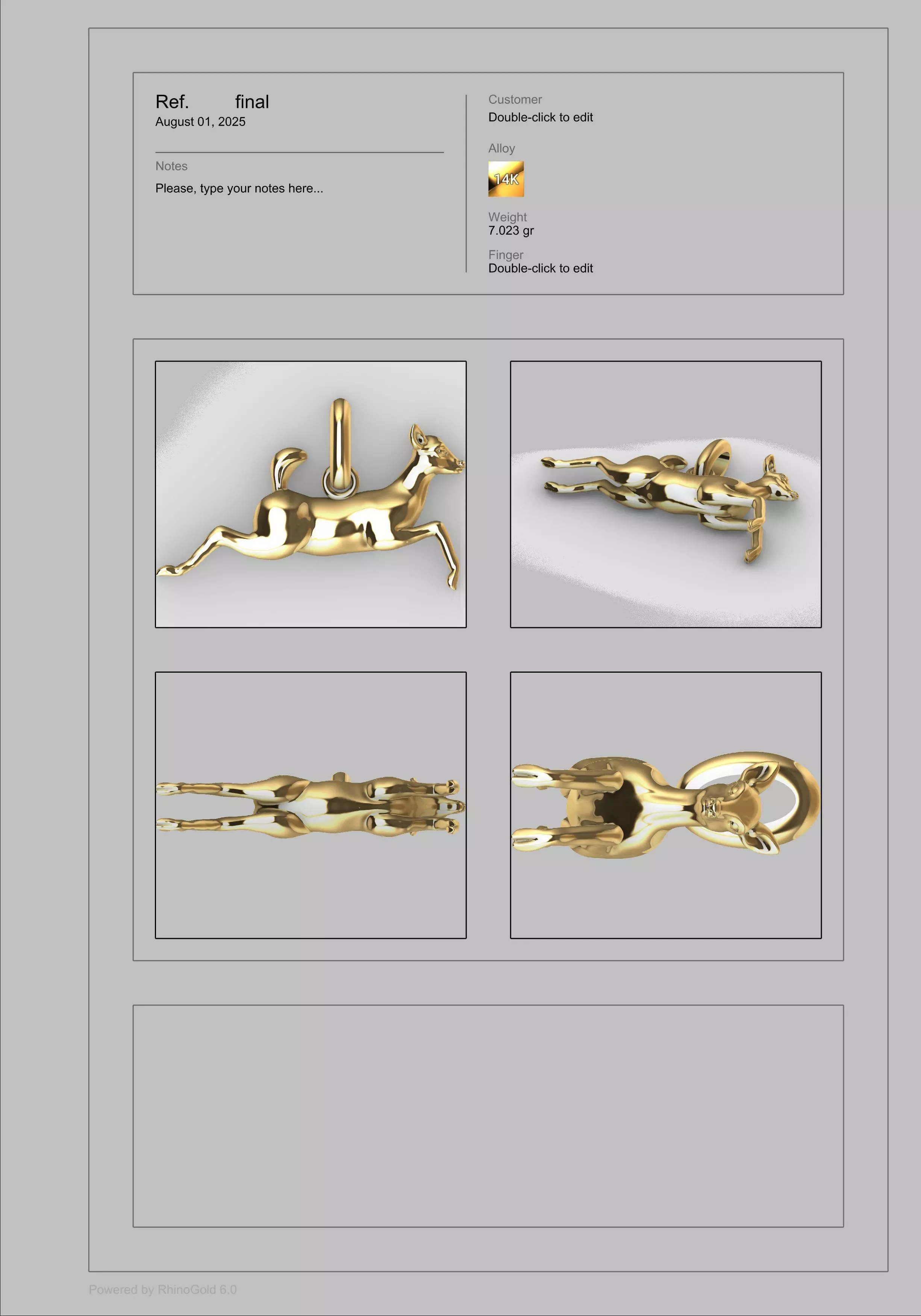 Deer Calf Fawn Animal Pendant Jewelry 3D print model_22