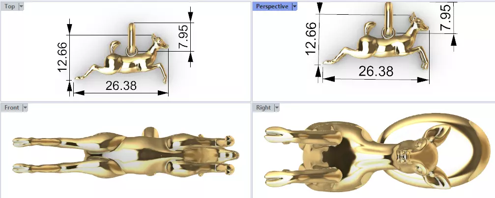 Deer Calf Fawn Animal Pendant Jewelry 3D print model_16