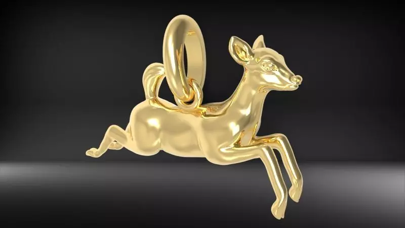 Deer Calf Fawn Animal Pendant Jewelry 3D print model_10