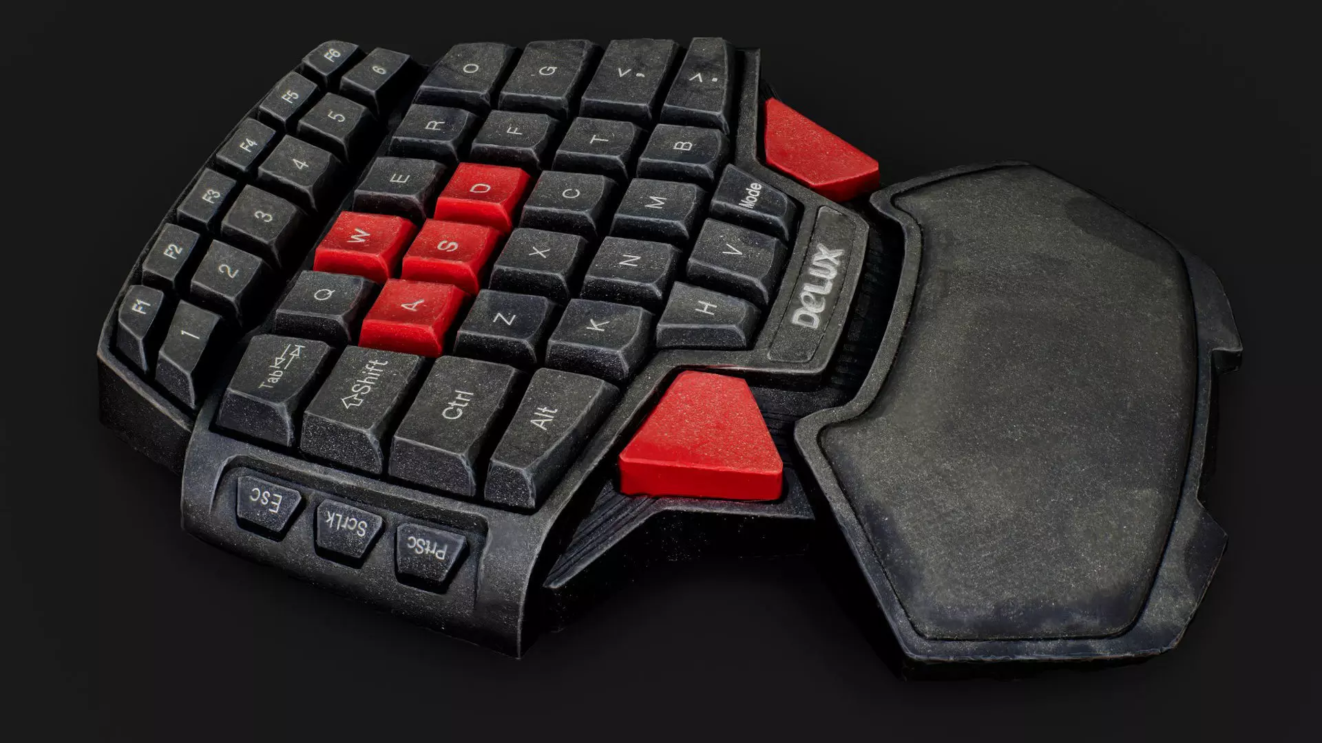 keyboard oldschool postapo panel DETAIL PBR photogrammetry Low-poly 3D model_1