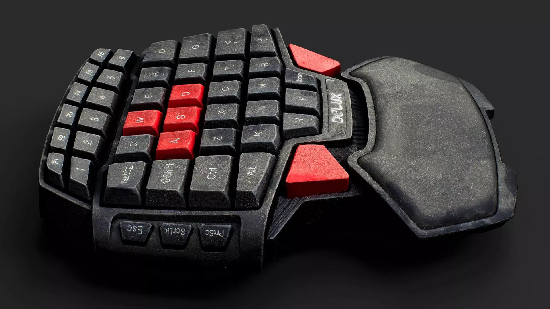 keyboard oldschool postapo panel DETAIL PBR photogrammetry Low-poly 3D model_5