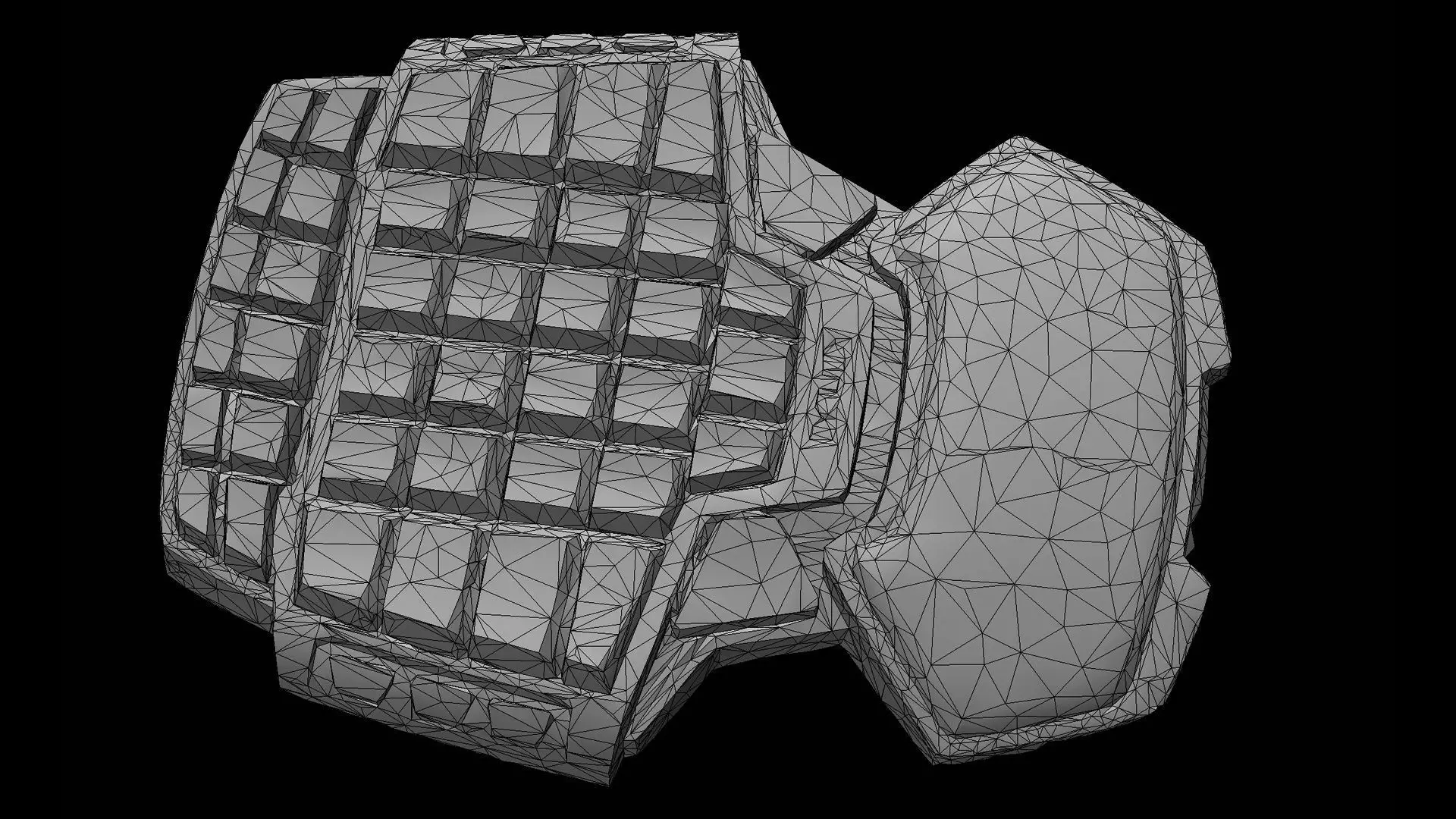 keyboard oldschool postapo panel DETAIL PBR photogrammetry Low-poly 3D model_7