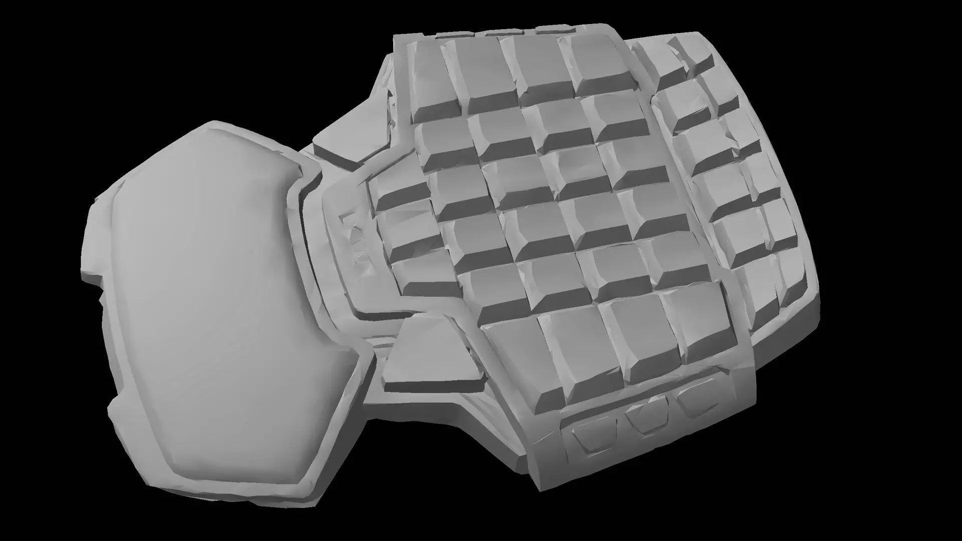 keyboard oldschool postapo panel DETAIL PBR photogrammetry Low-poly 3D model_6