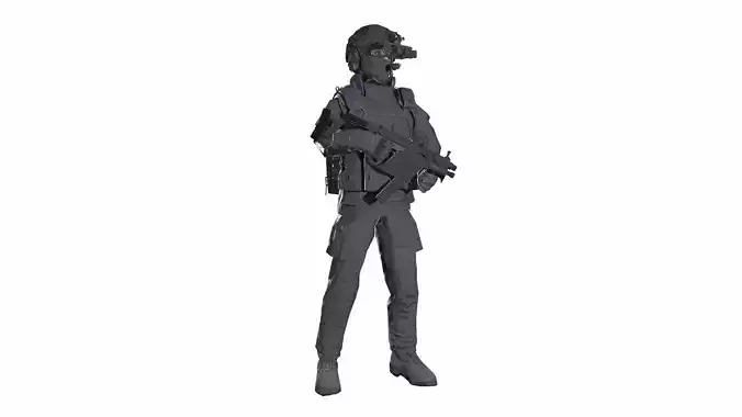 Army Man Low-poly 3D model