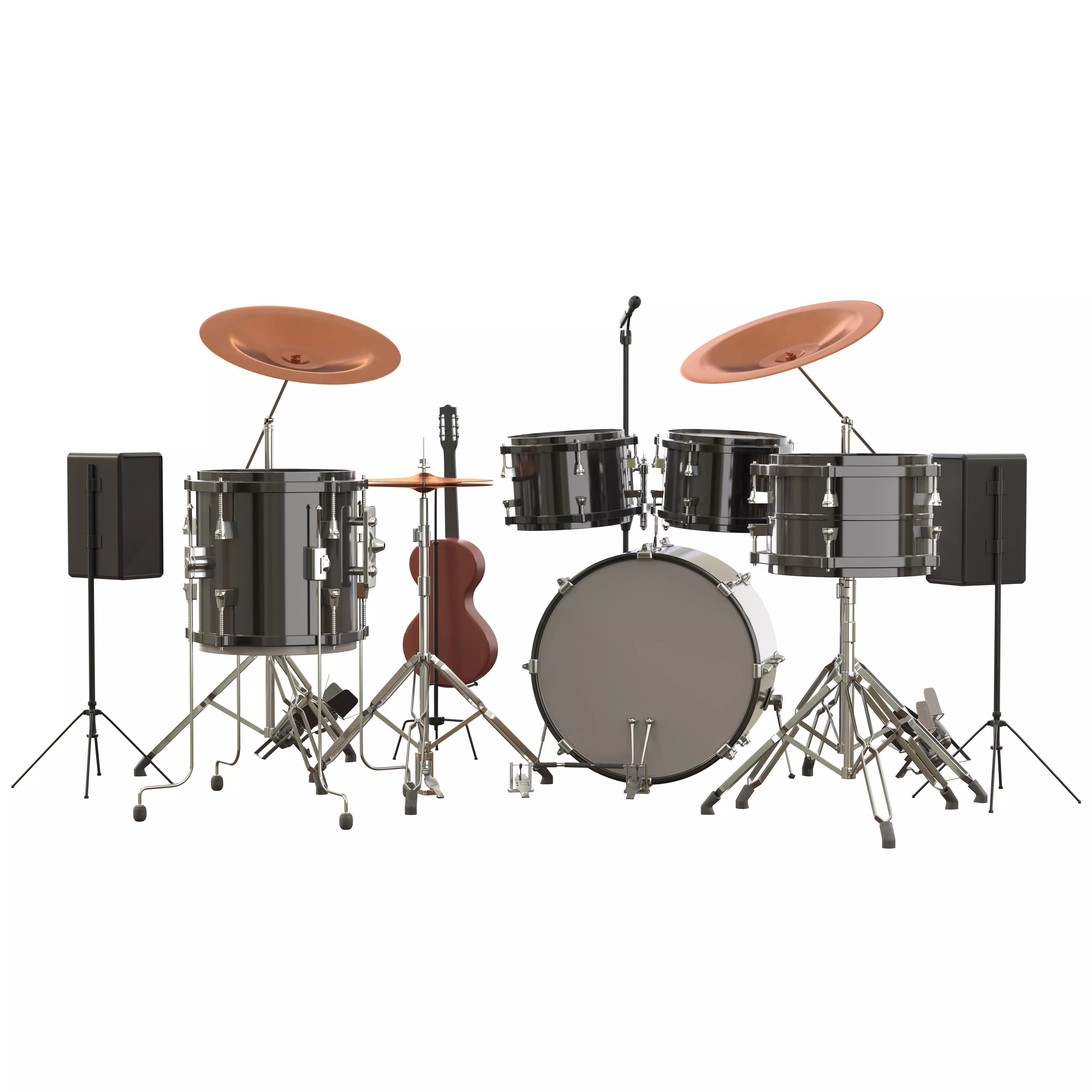 musical instruments Stage Set 3D model_2