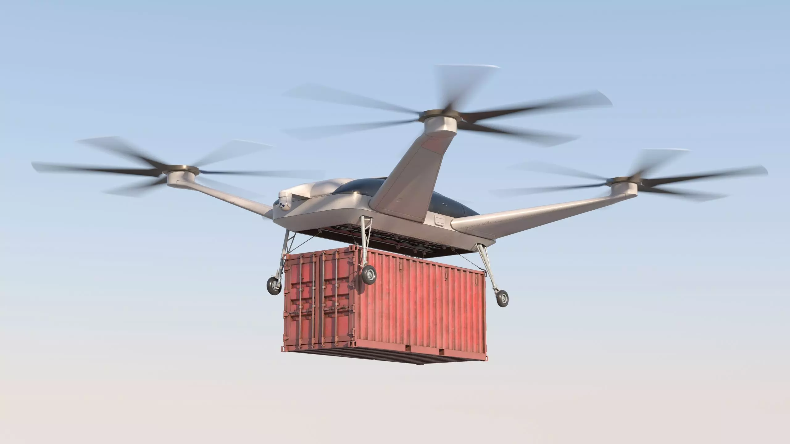 Realistic Heavy Cargo Drone Low-poly 3D model_5