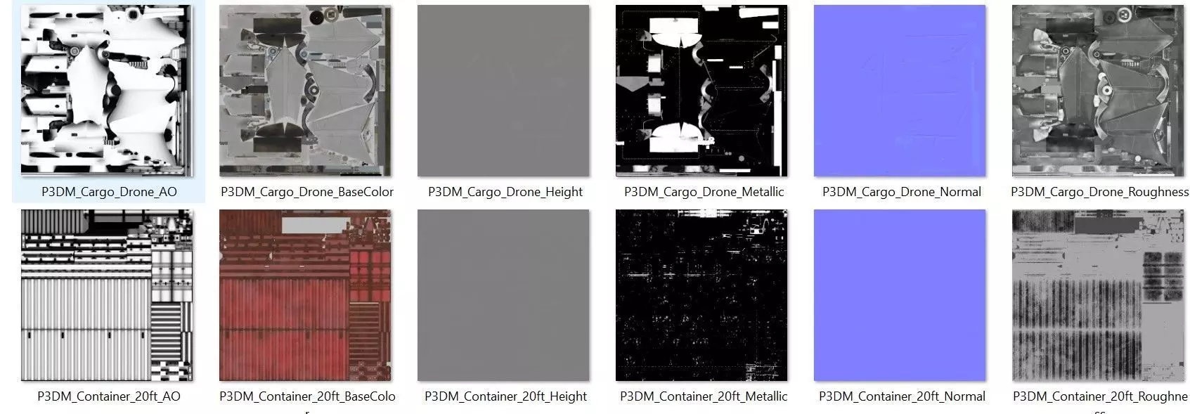 Realistic Heavy Cargo Drone Low-poly 3D model_16