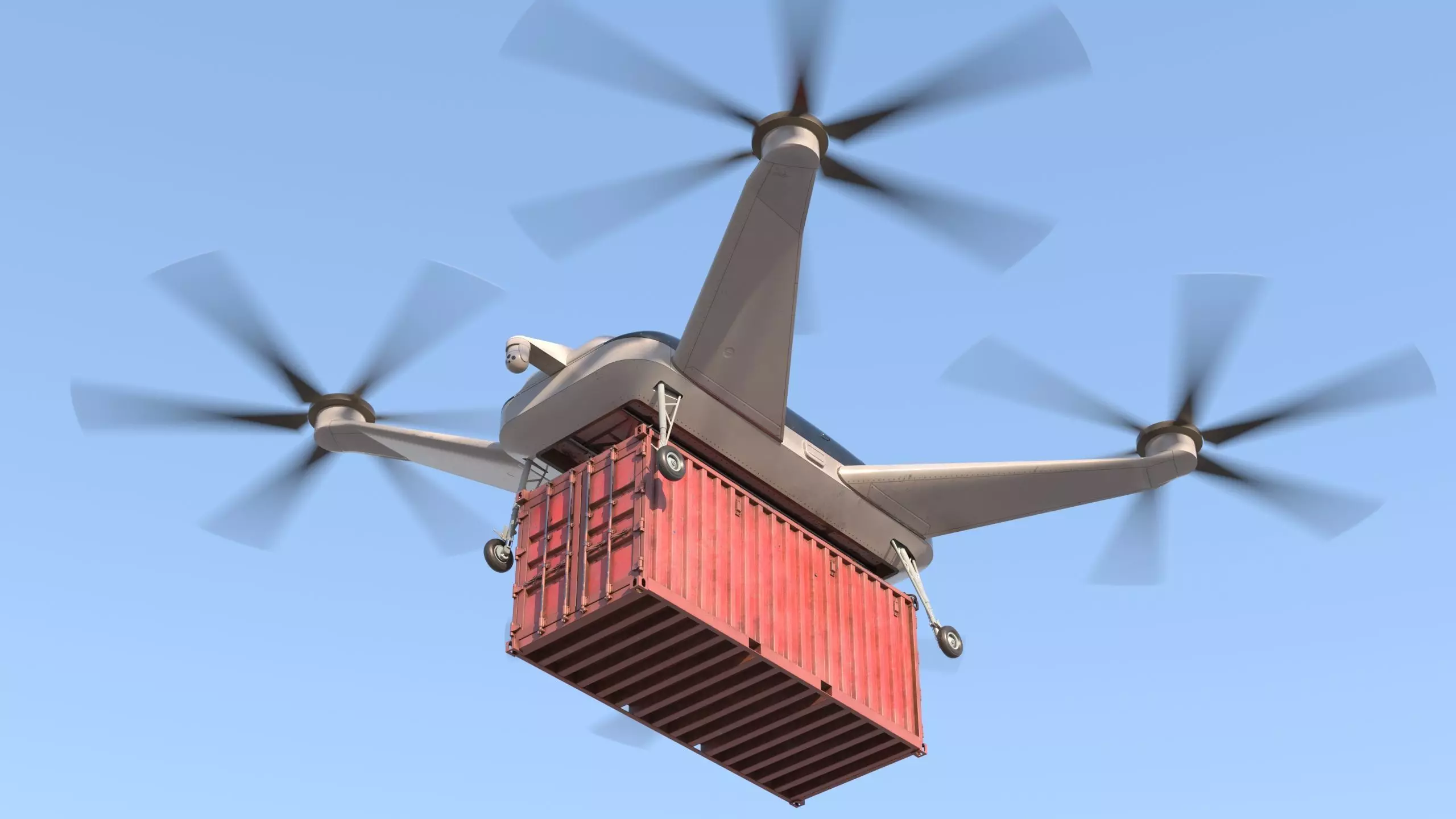 Realistic Heavy Cargo Drone Low-poly 3D model_7