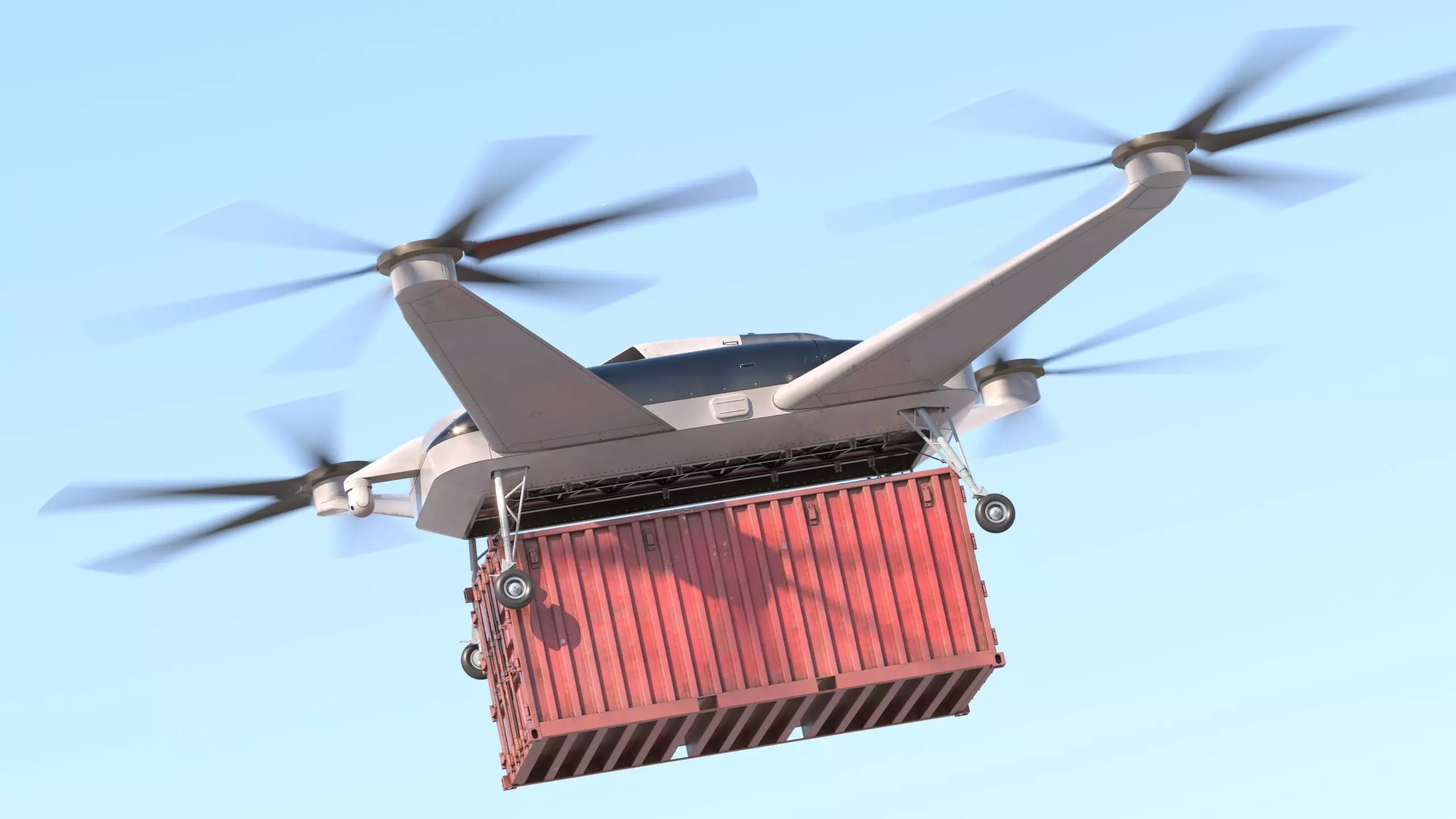 Realistic Heavy Cargo Drone Low-poly 3D model_2