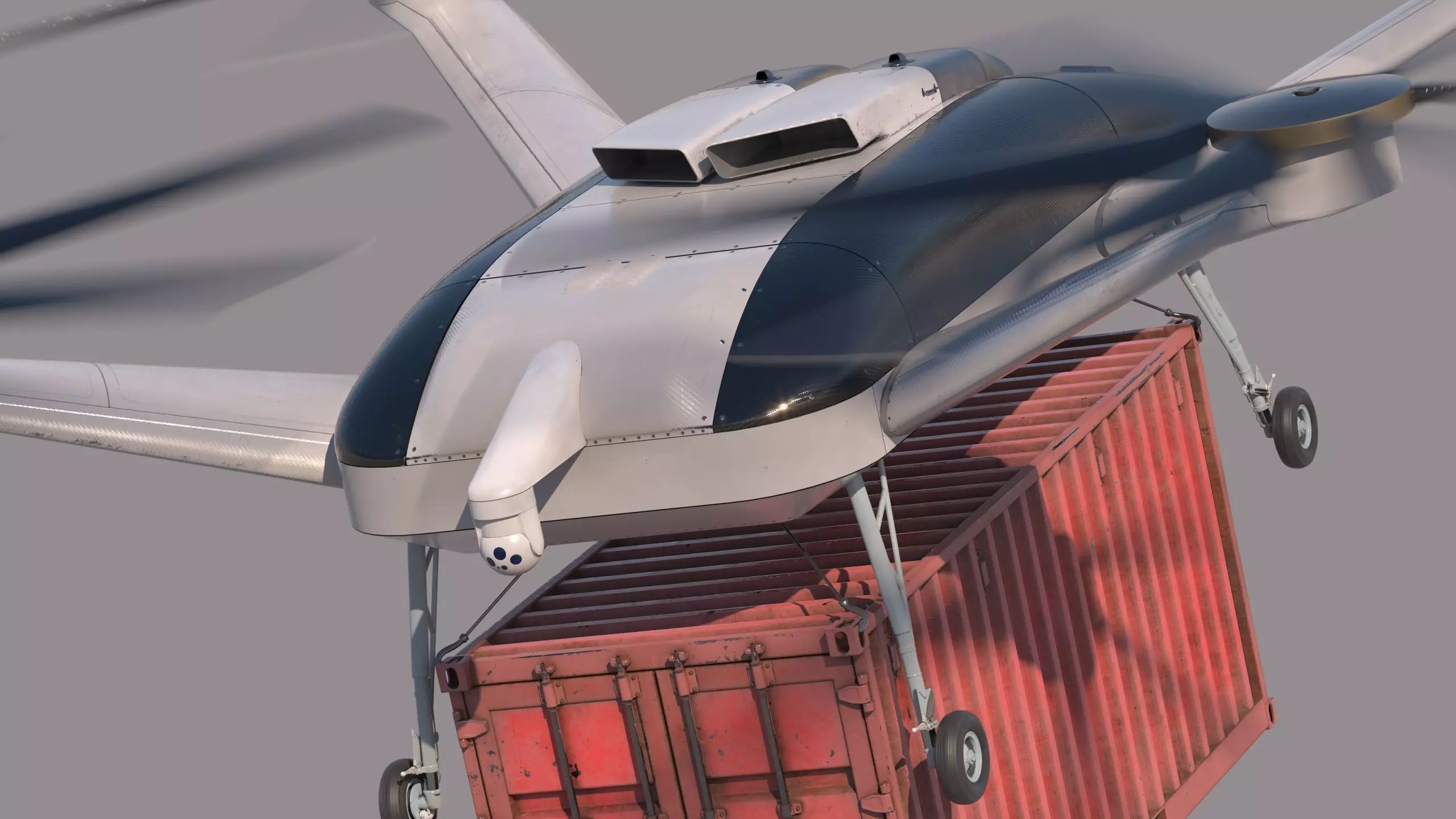 Realistic Heavy Cargo Drone Low-poly 3D model_8