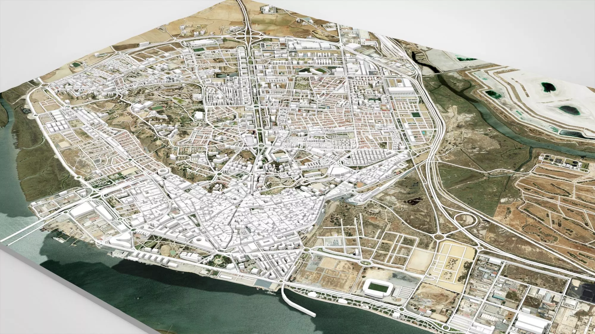 Cityscape Huelva Spain 3D model_2