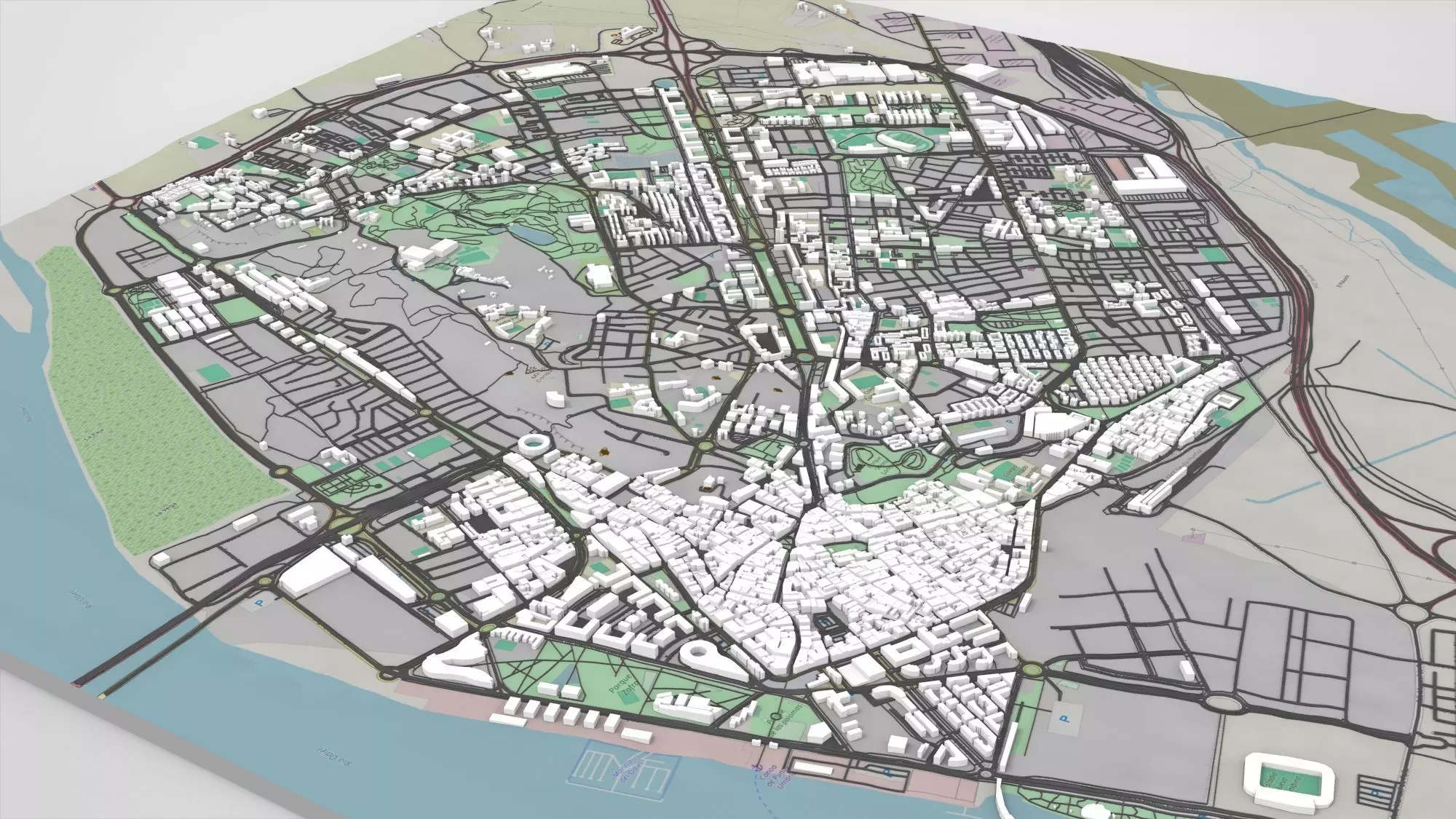 Cityscape Huelva Spain 3D model_0