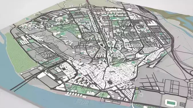 Cityscape Huelva Spain 3D model