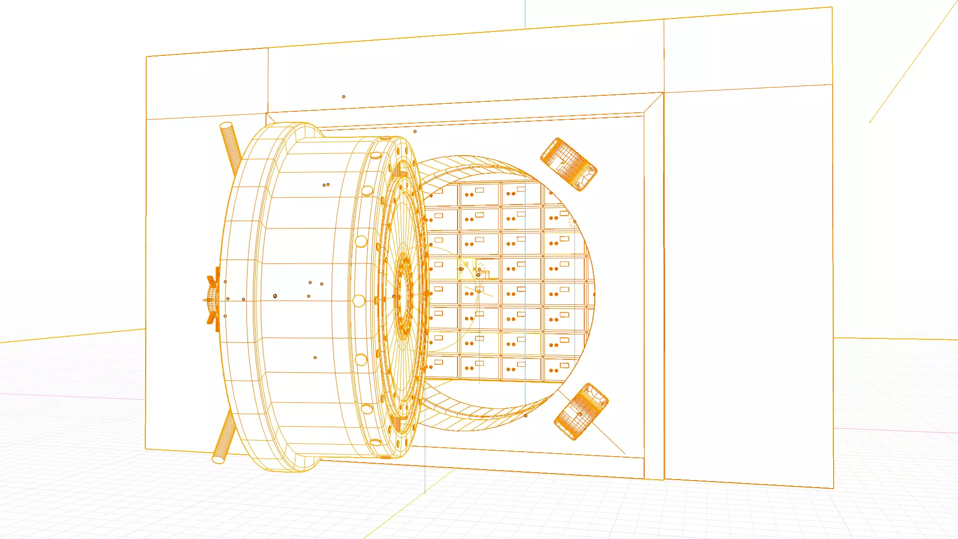 Bank Vault Low-poly 3D model_7