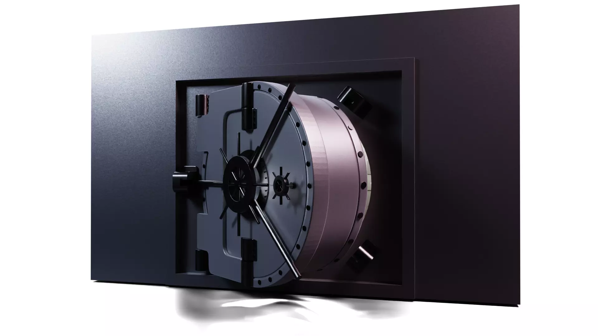 Bank Vault Low-poly 3D model_5