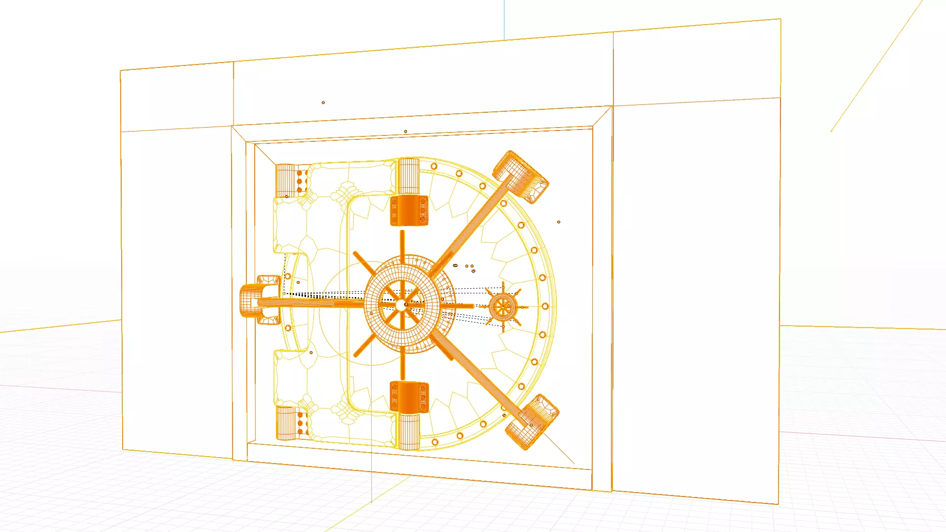 Bank Vault Low-poly 3D model_6