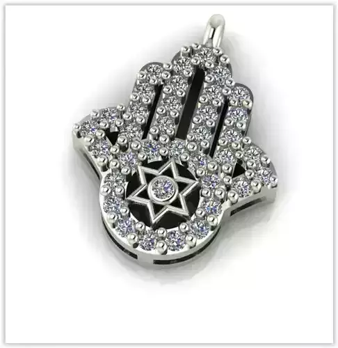 FATIMA  HANDS PENDANT - DIAMOND