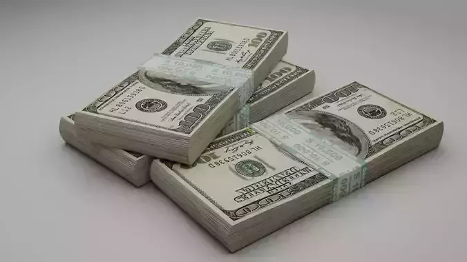 One hundred dollar package in 3D