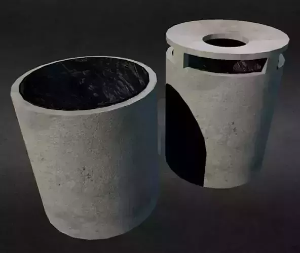 Trash - Paper Bin - low poly Low-poly 3D model